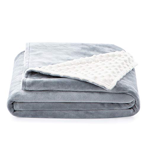   Dotted Minky and Minky Zippered Duvet Cover For Weighted Blanket - 10 Pre-Sewn Duvet Loops - Machine Washable