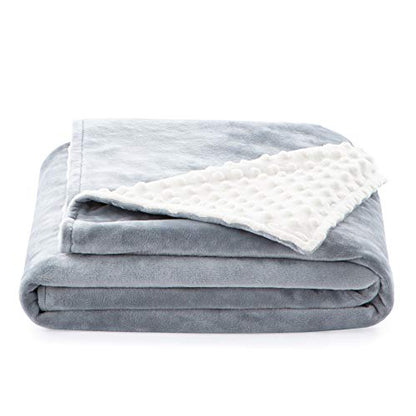   Dotted Minky and Minky Zippered Duvet Cover For Weighted Blanket - 10 Pre-Sewn Duvet Loops - Machine Washable