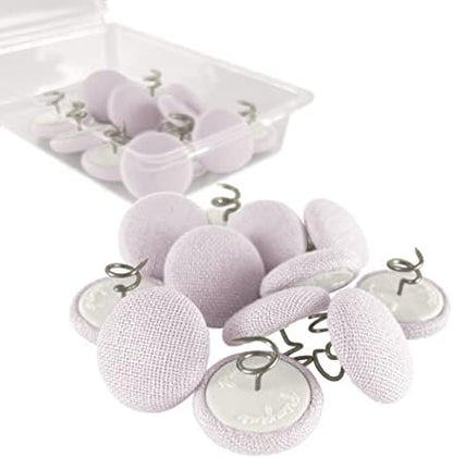  Upholstery Tacks - 20 Colors Available - Fabric Covered Button Twist Pins - For Slipcovers, Armrest Covers, Armchair Caddies, Bed Skirts, Headliners (Set Of 12, Dark Grey)