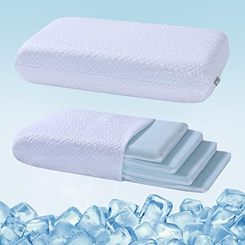  LOFE King Adjustable Memory Foam Pillow - 4 Heights From 1.2 To 4.8in, Cervical Pillow For Neck Pain Relief, Neck Support Pillow For Side Sleepers, Back/Stomach Sleepers, A Bamboo Cover, CertiPUR-US