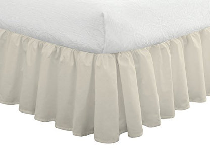  Bedding Ruffled Bedskirt, Classic 14” Drop Length, Gathered Styling, Queen, Ivory (FRE30114IVOR03)
