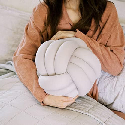  Bearaby Hand-Crafted Knot Pillow Ball - Relieve Stress With Oeko-TEX Certified Organic And Gently Weighted Material - Handcrafted From Natural Rubber Foam (Asteroid Grey, Large)