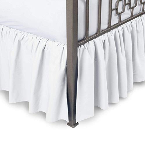  800 Thread Count 24 Inched Drop Length Gathered Dust Ruffle Bed Skirt King White Solid 100% Egyptian Cotton