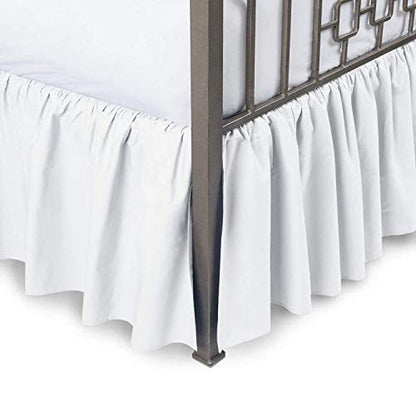  800 Thread Count 24 Inched Drop Length Gathered Dust Ruffle Bed Skirt King White Solid 100% Egyptian Cotton