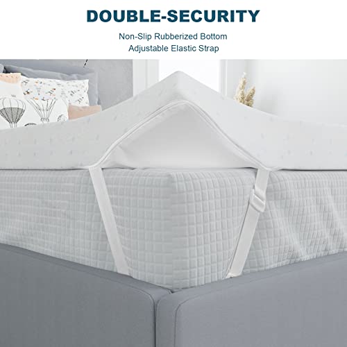  Twin XL Mattress Topper, Mattress Topper Twin Extra Long, Ferlizer 3 Inch Memory Foam Mattress Topper Twin XL For College Dorm With Removable Bamboo Cover And Straps