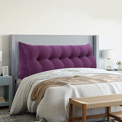  VERCART Wedge Headboard Pillows Bed Wedge Pillow Headboard Wedge Pillow Triangle Pillow Wedge Daybed Pillows Bolster Pillow Headboard With Removable Cover Corduroy Deep Blue Twin