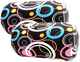  Bookishbunny 2pcs Micro Bead Roll Pillow Cushion For Bed Back Neck Head Body Support, 13" X 7", Various Designs (Dark Gray)