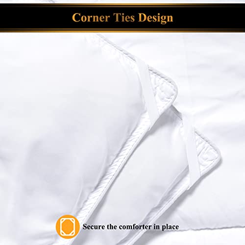  D & G THE DUCK AND GOOSE CO All-Season Quilted Comforter King Size, Premium 233T Peachskin Fabric & 350gsm Down Alternative Fiber, Lightweight Duvet Insert, Hotel Quality & Machine Washable.