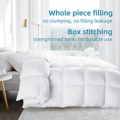  All Season Queen Comforter Cooling Down Alternative Quilted Duvet Insert With Corner Tabs,Winter Warm Hotel Comforter,Machine Washable-88 X 88 Inches,White