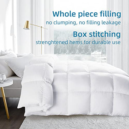  All Season Queen Comforter Cooling Down Alternative Quilted Duvet Insert With Corner Tabs,Winter Warm Hotel Comforter,Machine Washable-88 X 88 Inches,White