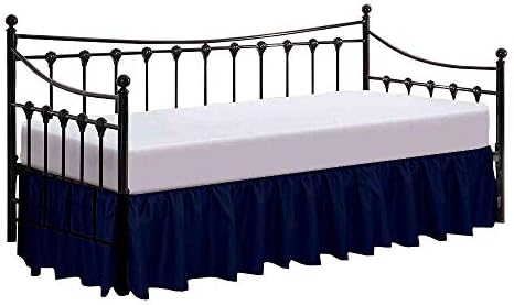  600 Thread Count Pure Cotton Daybed Skirt - 1 Piece Cotton Twin Size Dust Ruffle Daybed Skirt With Split Corners For Day Beds 15" Drop Length - Three Side Coverage ​- Burgundy