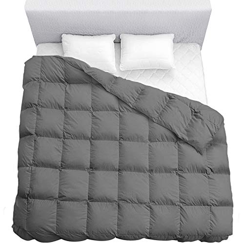  Lux Decor Collection King Comforter - Quilted Duvet Insert With Corner Tabs - Box Stitched Down Alternative Comforter - All Season Duvet Insert (King, Grey)
