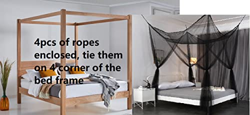  OctoRose 4 Poster Bed Canopy Netting Functional Mosquito Net, Red