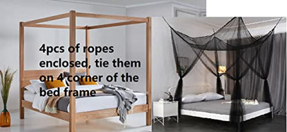  OctoRose 4 Poster Bed Canopy Netting Functional Mosquito Net, Red