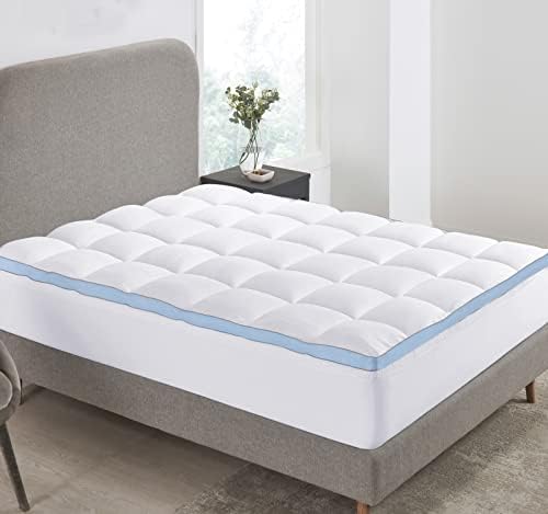  3-Zone Cooling King Mattress Pad, Quilted King Size Mattress Pad, Deep Pocket Fits 8-20 Inch Mattress