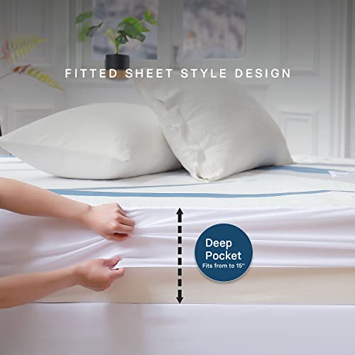  Otcozy Heated Mattress Pad Queen Size Dual Control - Electric Mattress Pad Fit Up To 15‘’with 4 Heat Seatings & 10 Hour Auto Off ETL Certified Machine Washable
