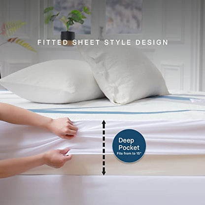  Otcozy Heated Mattress Pad Queen Size Dual Control - Electric Mattress Pad Fit Up To 15‘’with 4 Heat Seatings & 10 Hour Auto Off ETL Certified Machine Washable