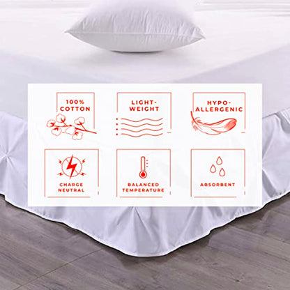  Pinch Pleated Split Corner Bed Skirt 100% Egyptian Cotton 600 Thread Count 15 Inch Drop Luxurious Decorative & Easy To Wash Wrinkle & Fade Resistant (King, White)