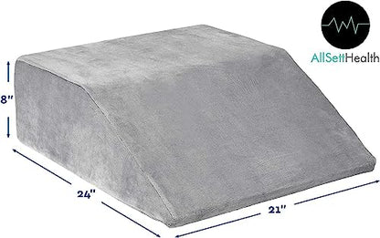  Leg Elevation Wedge Pillow - With Full Memory Foam Top, High-Density Leg Rest Elevating Foam Wedge - Relieves And Recovers Foot And Ankle Injury, Leg Pain, Hip, Knee Pain, Improves Blood Circulation