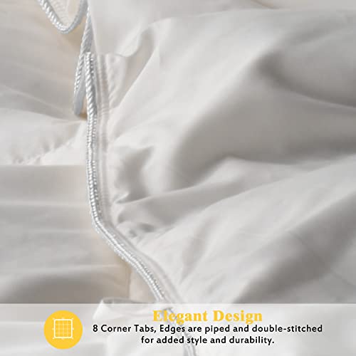  All Season Goose Down Comforter Corner Tabs-Baffle Box Design Duvet Insert Queen Size-Ultra Soft 750 Fill Power 46 Oz Feather Down Fill-Hotel Collection-Medium Warmth (90x90, White)