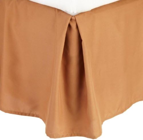  Premier 1800 Collection Solid Bed Skirt - 14" Drop Pleated Tailored Double Brushed Microfiber Dust Ruffle - Queen, Navy Blue