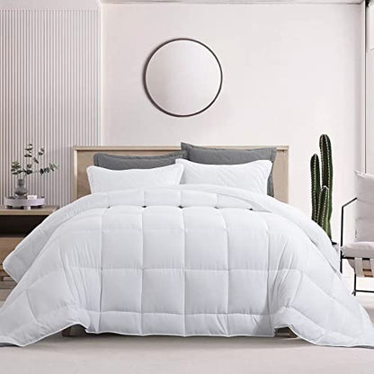  Fluffy Oversized King 120x120 Comforter Warm Down Alternative Comforter Duvet Insert With Duvet Cover For All Season, 8 Corner Tabs