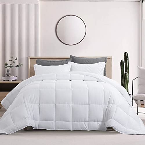  Fluffy Oversized King 120x120 Comforter Warm Down Alternative Comforter Duvet Insert With Duvet Cover For All Season, 8 Corner Tabs
