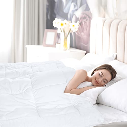  D & G THE DUCK AND GOOSE CO All-Season Quilted Comforter King Size, Premium 233T Peachskin Fabric & 350gsm Down Alternative Fiber, Lightweight Duvet Insert, Hotel Quality & Machine Washable.