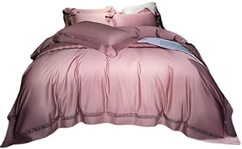  LEIGE Long Staple Cotton Hollowed Out Four-Piece Set Cotton Sateen Sheet Bed Cover Wide Brim Series (Color : D, Size : 220 * 240cm)