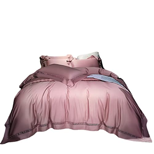  LEIGE Long Staple Cotton Hollowed Out Four-Piece Set Cotton Sateen Sheet Bed Cover Wide Brim Series (Color : D, Size : 220 * 240cm)
