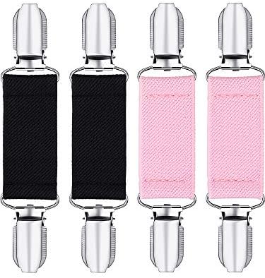  Blulu 4 Pieces 5 Inch Mitten Clips Stainless Steel Gloves Cap Clips Short Elastic Clips For Fixing Gloves Coat Mattress