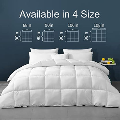  Queen Comforter Duvet Insert White Comforters All Season Alternative Comforter Machine Washable Soft Brushed Microfiber Bedding Comforter With Corner Tabs 90X90Inches 46oz