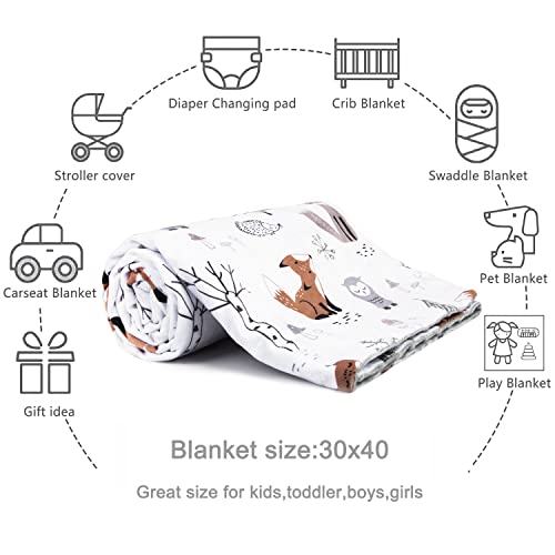  HOMRITAR Baby Blanket For Boys Girls Soft Plush Minky Blanket With Double Layer Dotted Backing For Toddler With Forest Foxes Multicolor Printed 30 X 40 Inch(75x100cm)