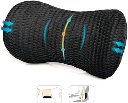  Lumbar Support Pillow, Agokud Back Pillow For Office Chair And Car Seat, Memory Foam Back Support Pillow For Lower Back Pain Relief, Adjustable Lumbar Pillow For Sleeping, Rest