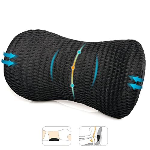  Lumbar Support Pillow, Agokud Back Pillow For Office Chair And Car Seat, Memory Foam Back Support Pillow For Lower Back Pain Relief, Adjustable Lumbar Pillow For Sleeping, Rest