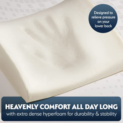  Sky Solutions Lumbar Support Pillow For Office Chair - Lower Back And Seat Support Cushion - Memory Foam Lumbar Pillow For Desk, Car, Couch, Travel - Gray