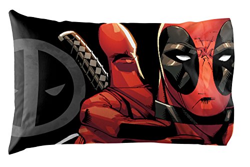  Marvel Deadpool Invasion 4 Piece Queen Sheet Set White/Red/Gray