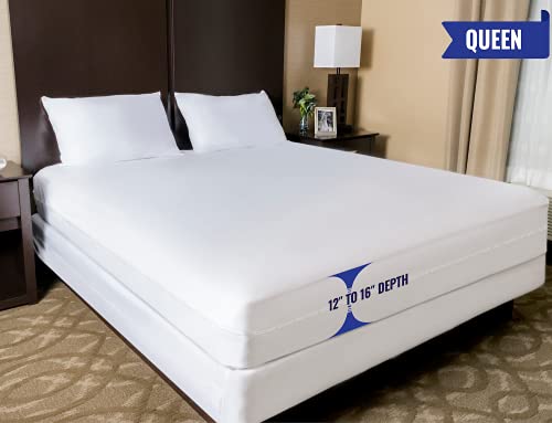  Queen Mattress Protector - Zippered Bedbug Waterproof Mattress Cover, Premium Quality Hypoallergenic Bed Encasement