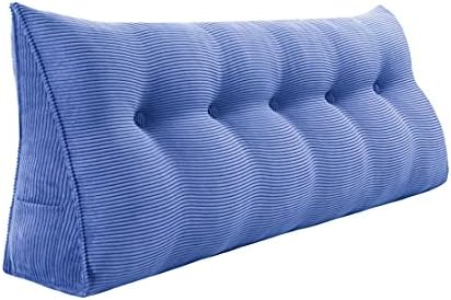 VERCART Wedge Headboard Pillows Bed Wedge Pillow Headboard Wedge Pillow Triangle Pillow Wedge Daybed Pillows Bolster Pillow Headboard With Removable Cover Corduroy Deep Blue Twin