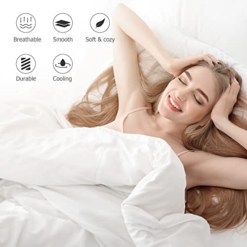  King Size Goose Down Comforter Feather, 100% Organic Cotton Cover, All Season Luxury Hotel Collection 750 Fill Power Fluffy Bedding Duvet Insert With Corner And Tabs(106"x90", White)