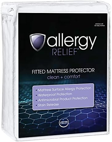  Waterproof Mattress Protector, Clean Comfort, Fitted Mattress Protector, Queen Mattress CoverRelief Clean Comfort Fitted Mattress Protector, Queen