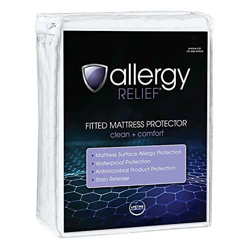  Waterproof Mattress Protector, Clean Comfort, Fitted Mattress Protector, Queen Mattress CoverRelief Clean Comfort Fitted Mattress Protector, Queen