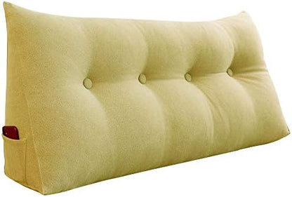  WOWMAX Wedge Body Positioners Pillow Triangular Reading Bedrest Throw Pillows Bolster Headboard Back Support Lumbar Cushion Pillow For Daybed With Removable Cover Linen Cotton Blend Dusty Taupe Twin