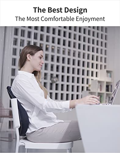  JSKRL Lumbar Support Pillow For Office Chair Adjustable Inflatable Car Lumbar Support Pillow Relieve Back Pain Airbag Memory Foam Back Cushion With 2 Adjustable Straps,Back（ Lumbar Pillow Only）