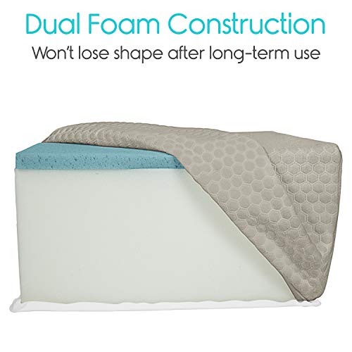  Xtra-Comfort Leg Elevation Pillow For Sleeping, Swelling, Post Surgery - Memory Foam Bed Wedge Pillow- Support Cushion For Pregnancy, Leg, Foot Rest