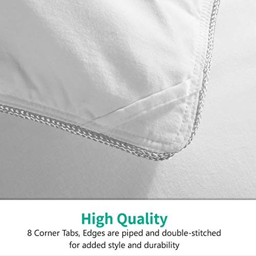  APSMILE Luxurious King Goose Feathers Down Comforter, Ultra-Soft Pima Cotton Goose Down Duvet, 39oz Hotel Collection Down Comforter Medium Warmth All Season Fluffy Duvet Insert (106x90, White)