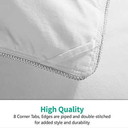  APSMILE Luxurious King Goose Feathers Down Comforter, Ultra-Soft Pima Cotton Goose Down Duvet, 39oz Hotel Collection Down Comforter Medium Warmth All Season Fluffy Duvet Insert (106x90, White)