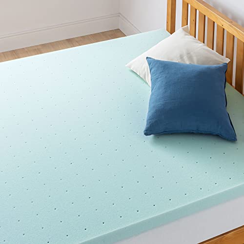  Best Price Mattress 2.5 Inch Ventilated Memory Foam Mattress Topper, Cooling Gel Infusion, CertiPUR-US Certified, Twin XL,Blue