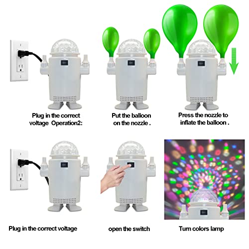  Lectric Balloon Pump And LED In One, Portable Dual Nozzle Electric Balloon Blower Pump Inflation For Decoration, Party