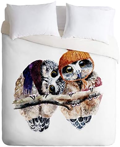  Society6 Anna Shell Winking Owl Comforter Set With Pillowcase(s), Twin, Brown